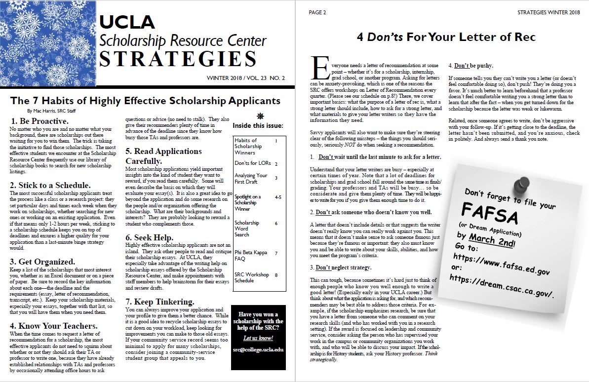 scholarship resource center university of california los angeles letter of recommendation for someone you don t know well